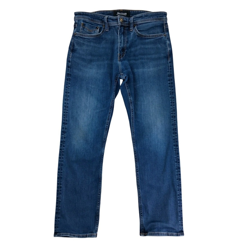 Revtown Jeans Mens 34x28 Blue Medium Wash Sharp Slim Straight Denim Pants